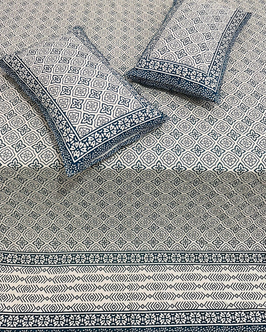 Chitralekha blue Everyday Cotton bedsheet – front view