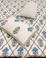 Indrani grey Everyday Cotton bedsheet – fabric detail