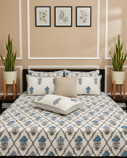 Indrani - Everyday Cotton Bedsheet | Blue