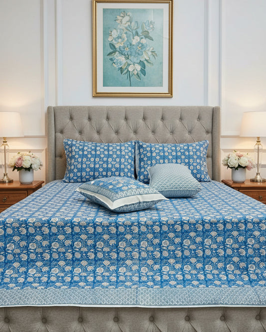 Kumud - Everyday Cotton Bedsheet | Blue