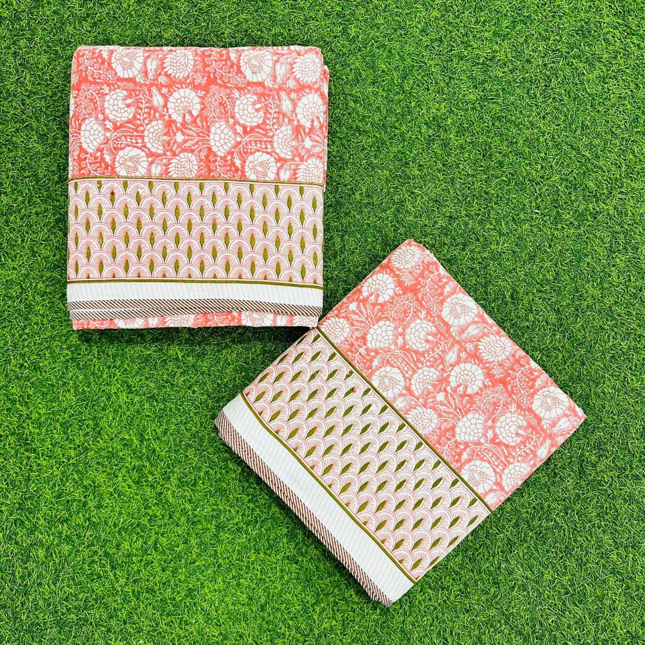 Kumud - Reversible Cotton Mulmul Dohar | Orange