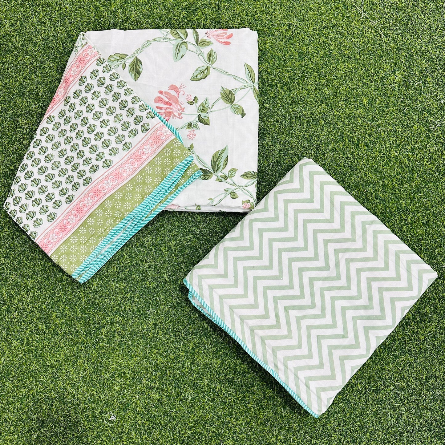 Latika - Reversible Cotton Mulmul Dohar | Green