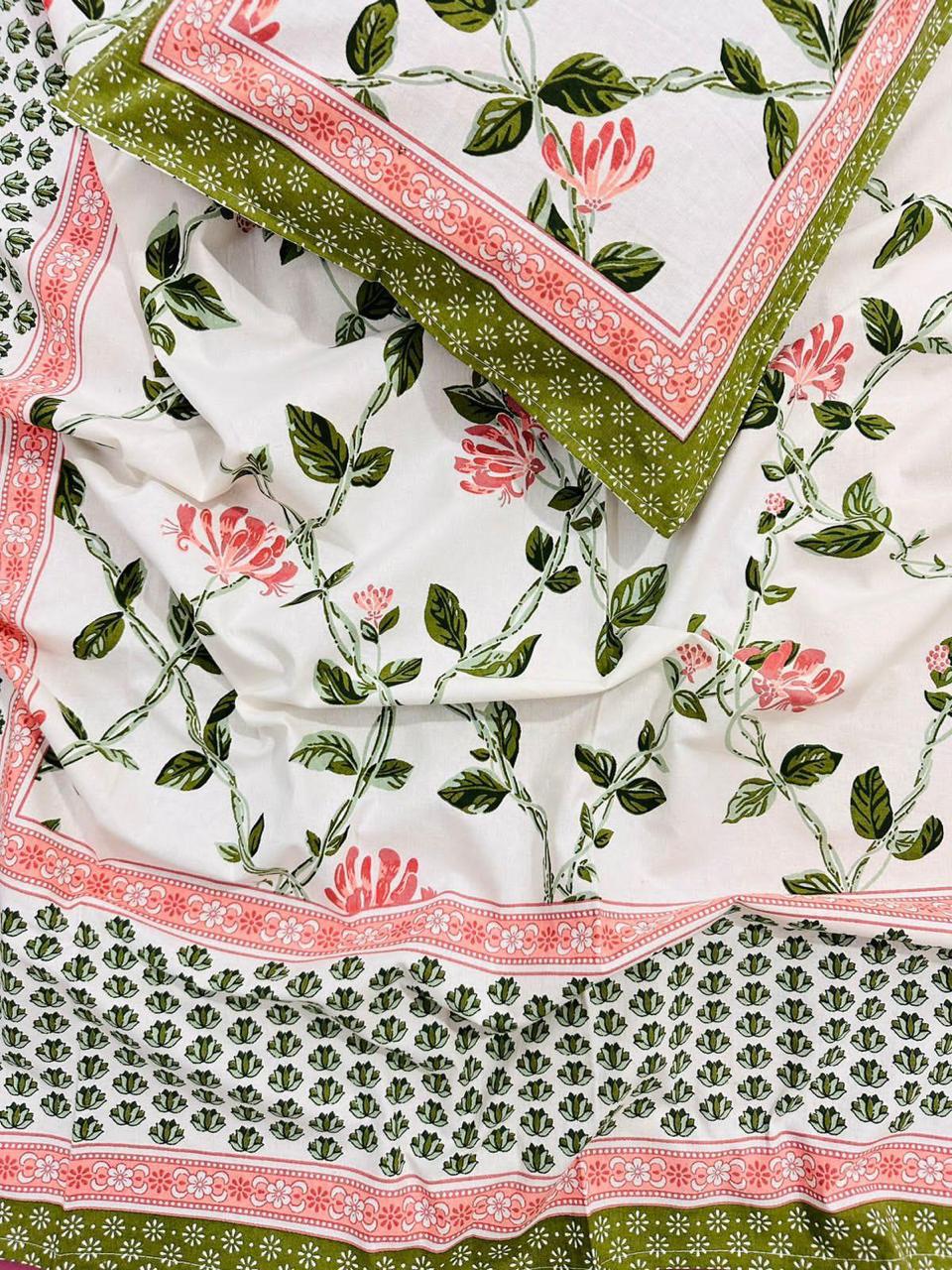 Latika - The Creeper Bedsheet | Everyday Cotton | Pink