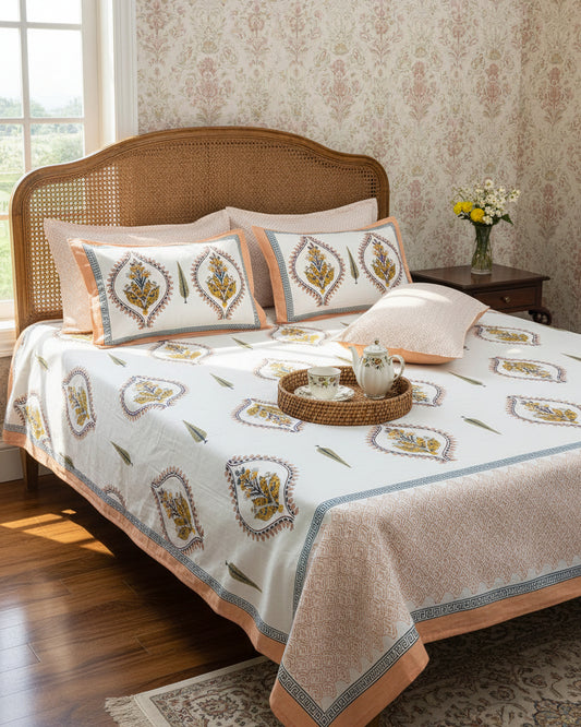 Mrigakshi - Everyday Cotton Bedsheet | Pink