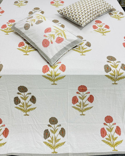 Nargis - Everyday Cotton Bedsheet | Orange