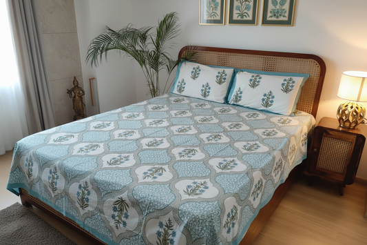 Neerja - The Water Bedsheet | Everyday Cotton | Blue