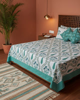 Nilaya green Soft Fine Cotton bedsheet – right-side view