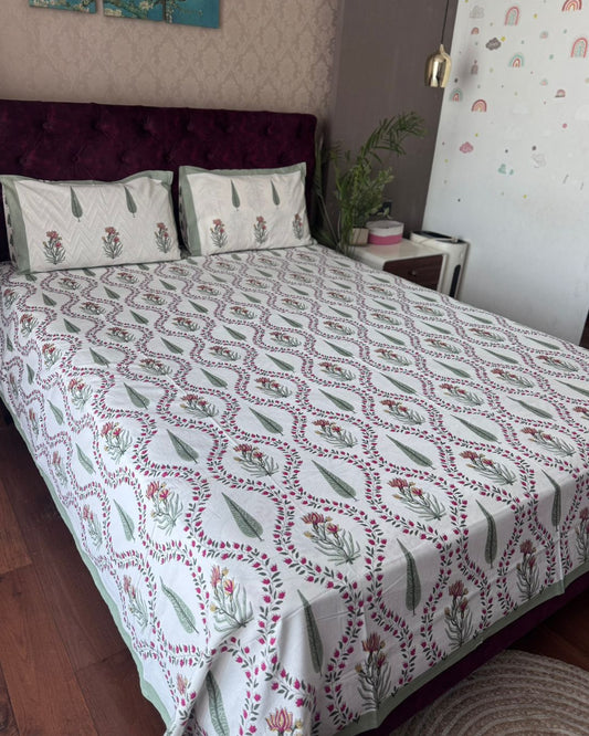 Pallavi - Everyday Cotton Bedsheet | Green