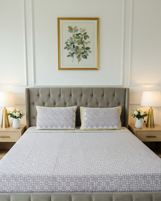 Ruhani - Soft Fine Cotton Bedsheet | Hand Block