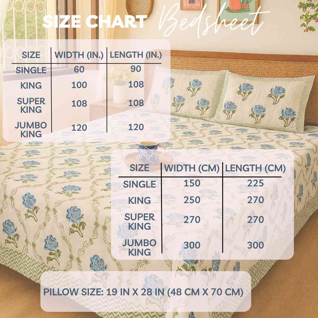 Latika - Everyday Cotton Bedsheet | Blue