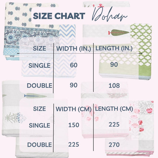 Bahaar - Reversible Cotton Mulmul Dohar | Blue