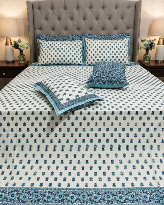 Sumedha - Everyday Cotton Bedsheet | Blue