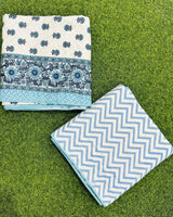 Sumedha blue reversible mulmul cotton dohar – product view