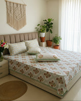 Surabhi green Everyday Cotton bedsheet – styled view