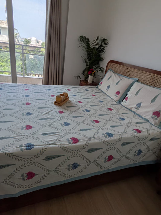Tarangini - The Flowy Bedsheet | Everyday Cotton | Blue
