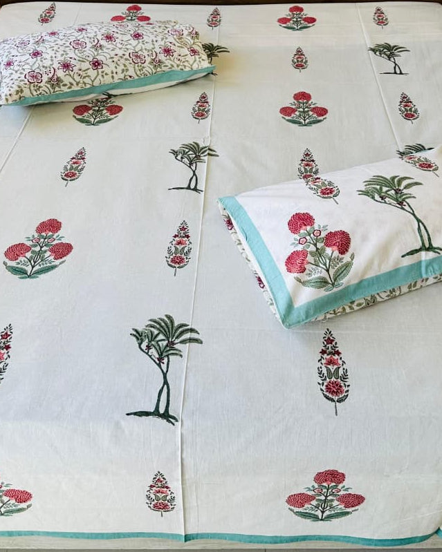 Taru - Soft Fine Cotton Bedsheet | Green