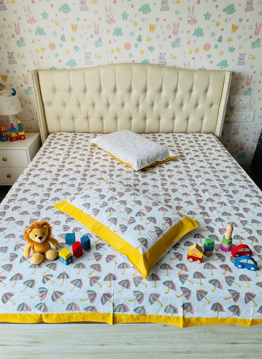 Chhatri- The Umbrella Bedsheet | Hand Block | Soft Fine Cotton
