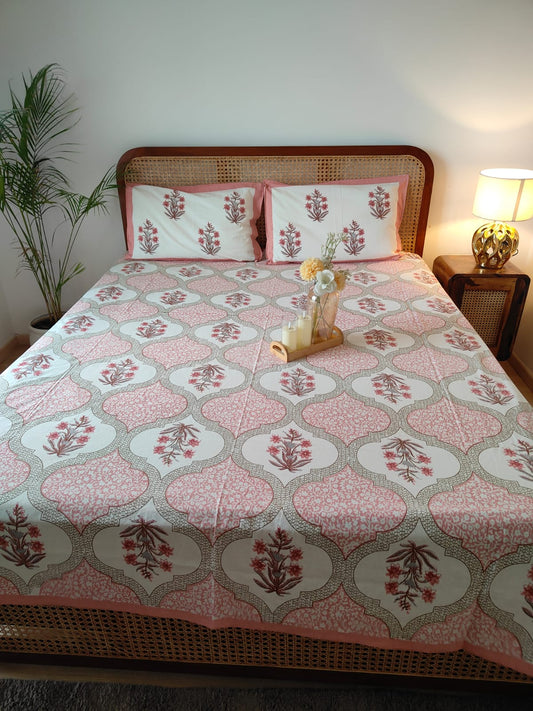 Neerja - The Water Bedsheet | Everyday Cotton | Pink