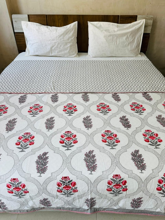 Fiza Grey reversible cotton mulmul double dohar