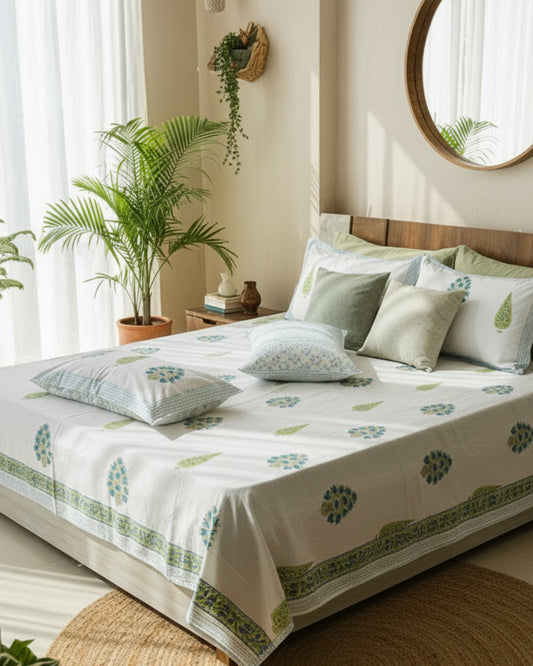 Mayur - Everyday Cotton Bedsheet | Hand Block