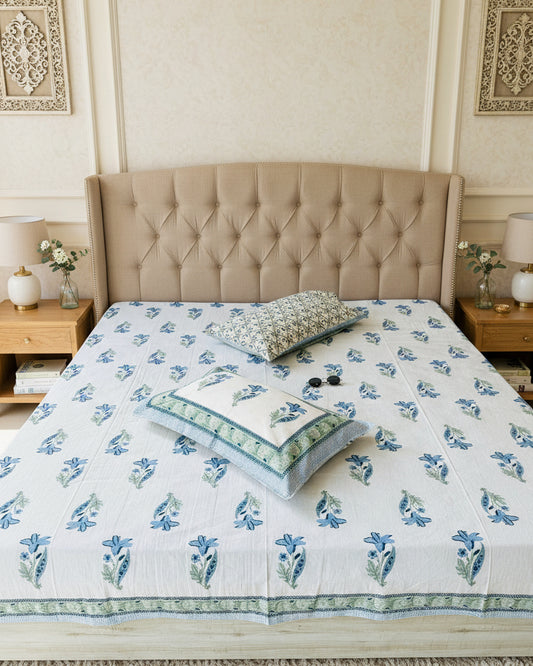 Mridula - Everyday Cotton Bedsheet | Blue