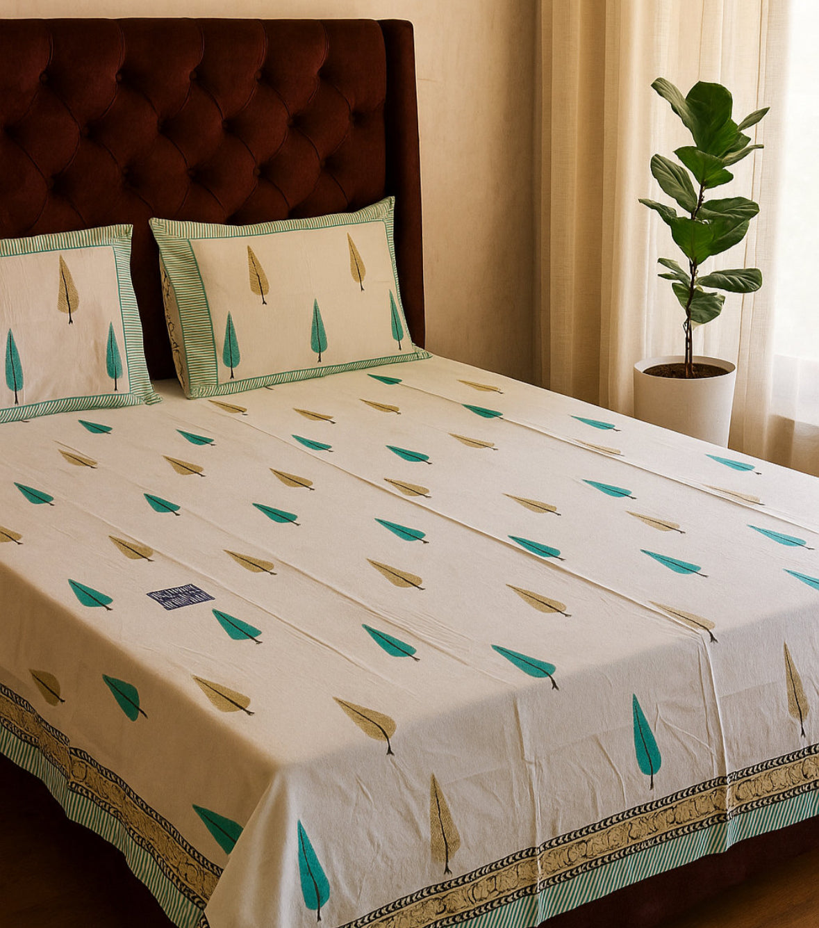 Kislaya - Soft Fine Cotton Bedsheet | Hand Block