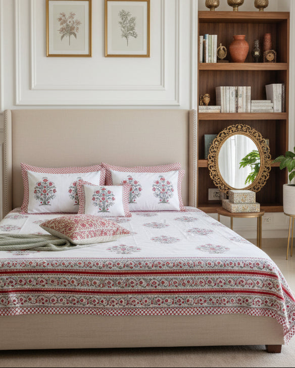 Ahaana - Everyday Cotton Bedsheet | Red