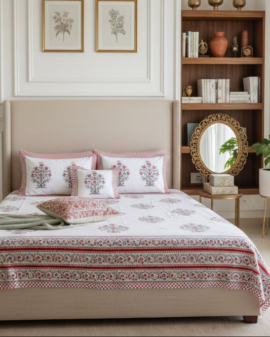 Ahaana - Everyday Cotton Bedsheet | Red