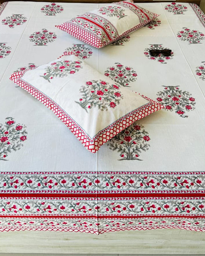 Ahaana - Everyday Cotton Bedsheet | Red