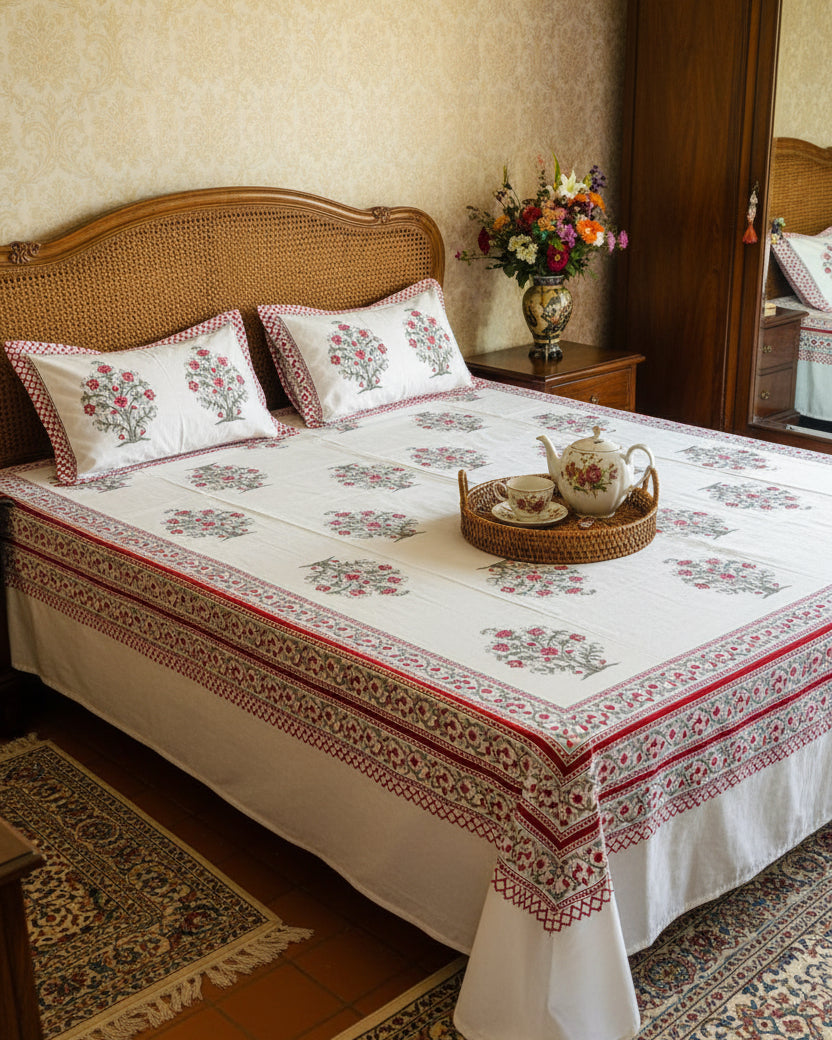 Ahaana - Everyday Cotton Bedsheet | Red