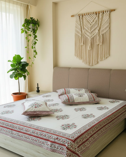 Ahaana - Everyday Cotton Bedsheet | Red