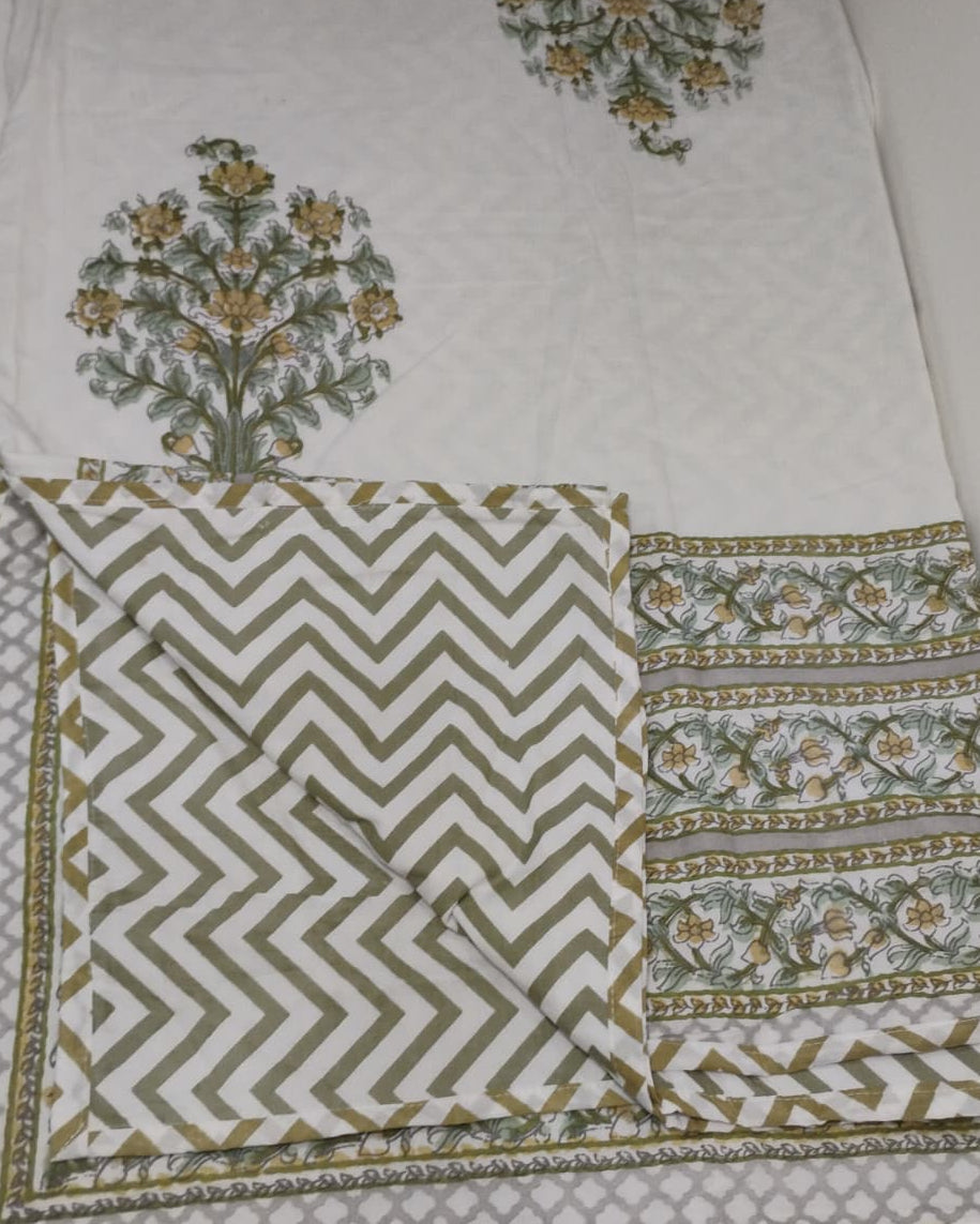 Ahaana - Reversible Cotton Mulmul Dohar | Green
