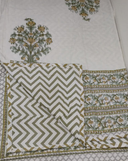 Ahaana - Reversible Cotton Mulmul Dohar | Green
