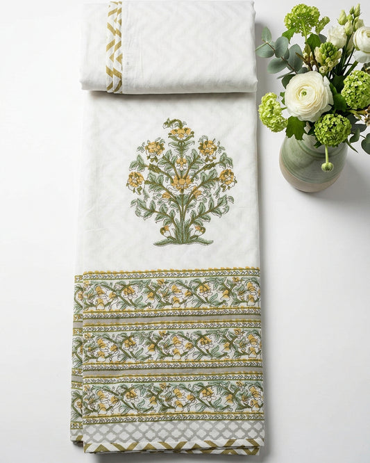 Ahaana - Reversible Cotton Mulmul Dohar | Green