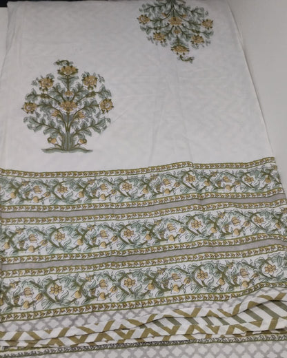 Ahaana - Reversible Cotton Mulmul Dohar | Green