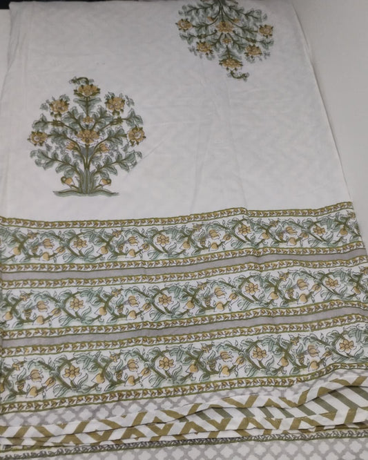 Ahaana - Reversible Cotton Mulmul Dohar | Green