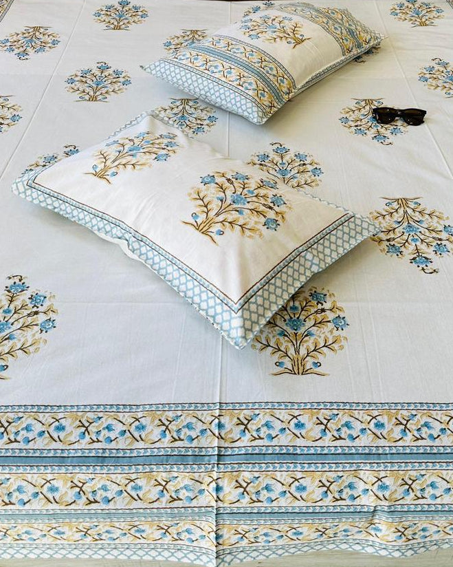 Ahaana - Everyday Cotton Bedsheet | Blue
