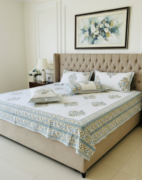 Ahaana - Everyday Cotton Bedsheet | Blue