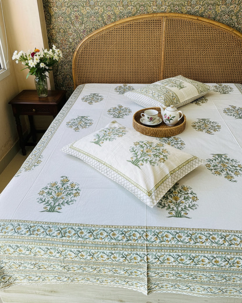 Ahaana - Everyday Cotton Bedsheet | Green