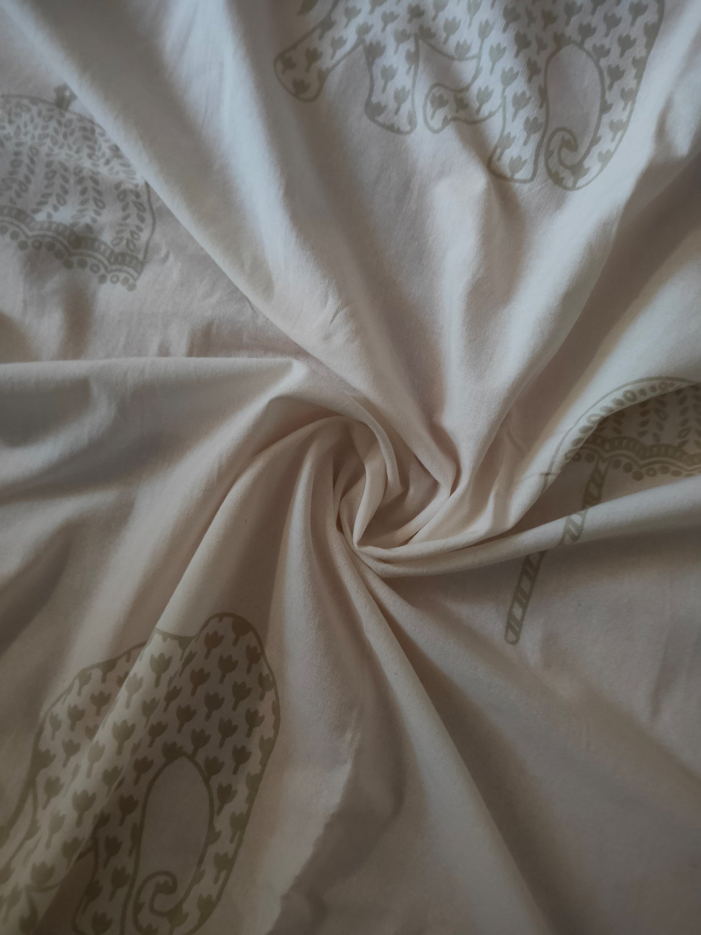 Airawat: The Elephant Bedsheet | Soft Fine Cotton | Grey