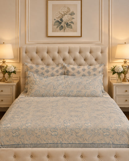 Alpana - Percale Cotton Bedsheet | Hand Block