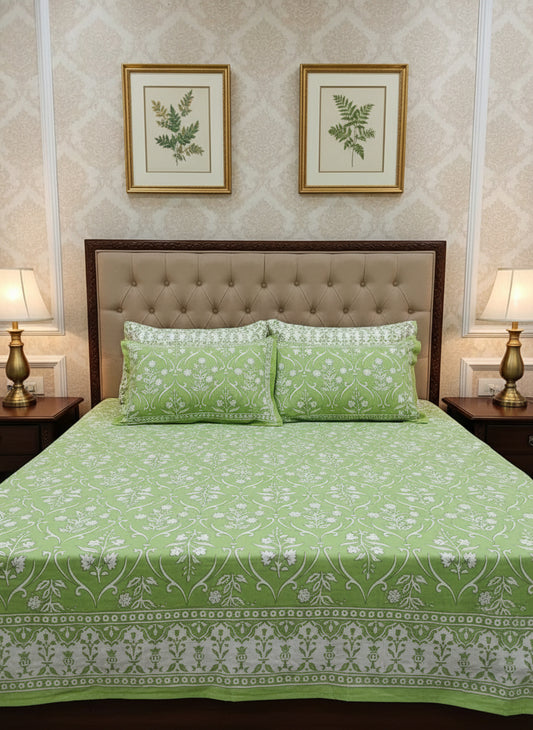 Amod - The Fragrant Bedsheet | Everyday Cotton | Green