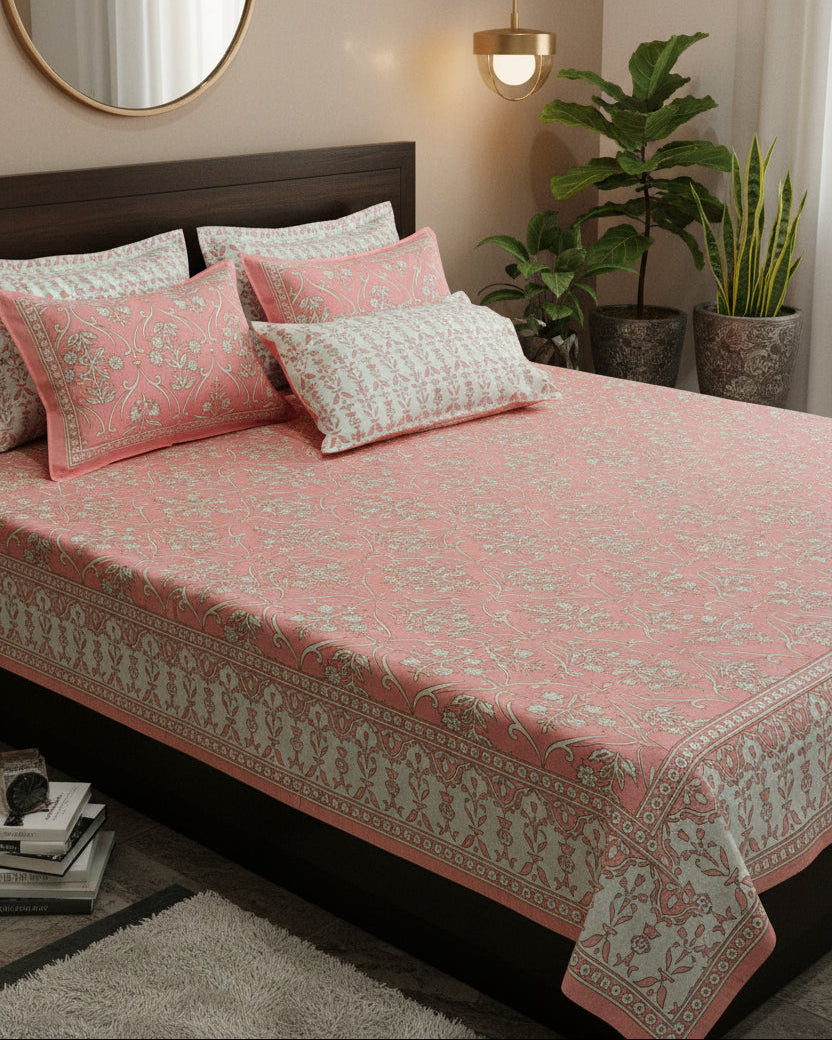 Amod - Everyday Cotton Bedsheet | Pink