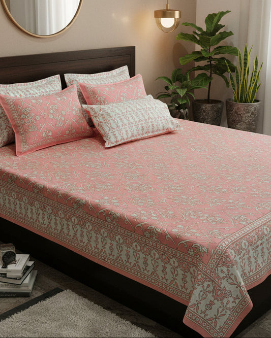 Amod - Everyday Cotton Bedsheet | Pink