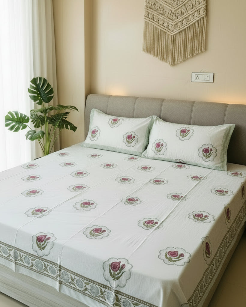 Anaar - Everyday Cotton Bedsheet | Hand Block