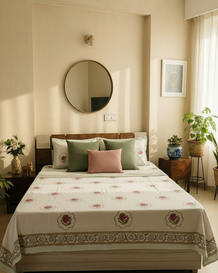 Anaar - Everyday Cotton Bedsheet | Hand Block
