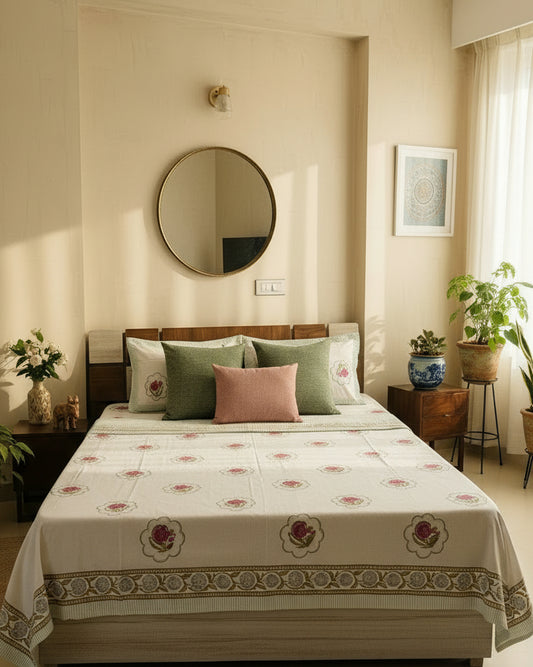 Anaar - Everyday Cotton Bedsheet | Hand Block