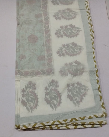 Anvita blue Muslin cotton dohar – pair of single front view
