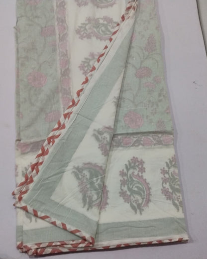 Anvita green Muslin cotton dohar – front view