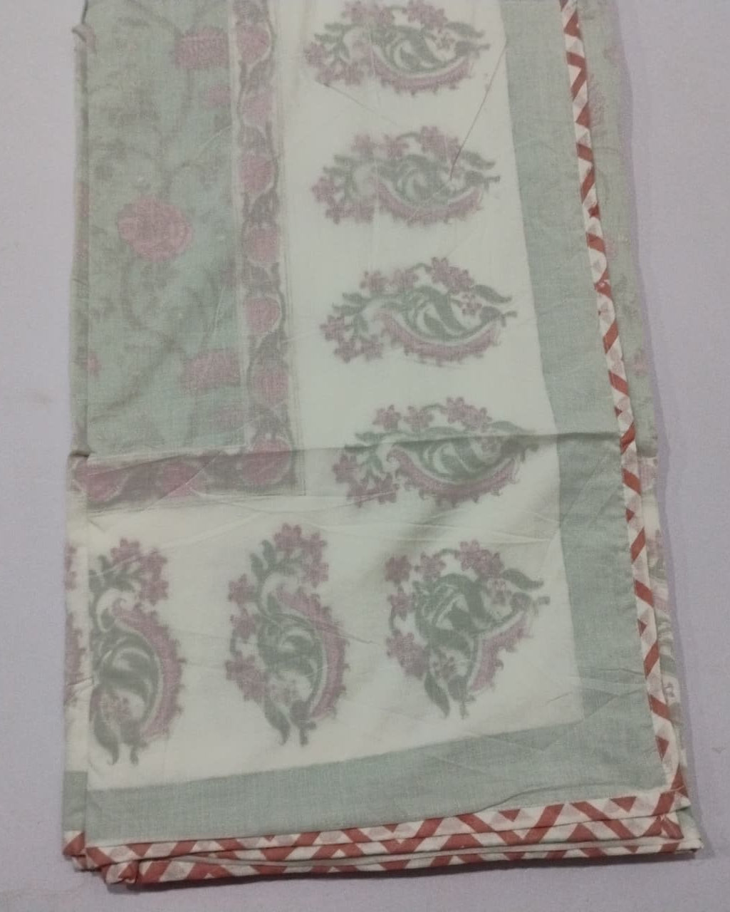 Anvita green Muslin cotton dohar – styled view